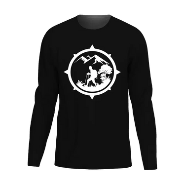 Hiking Mountain Compass Men Long Sleeve Shirt